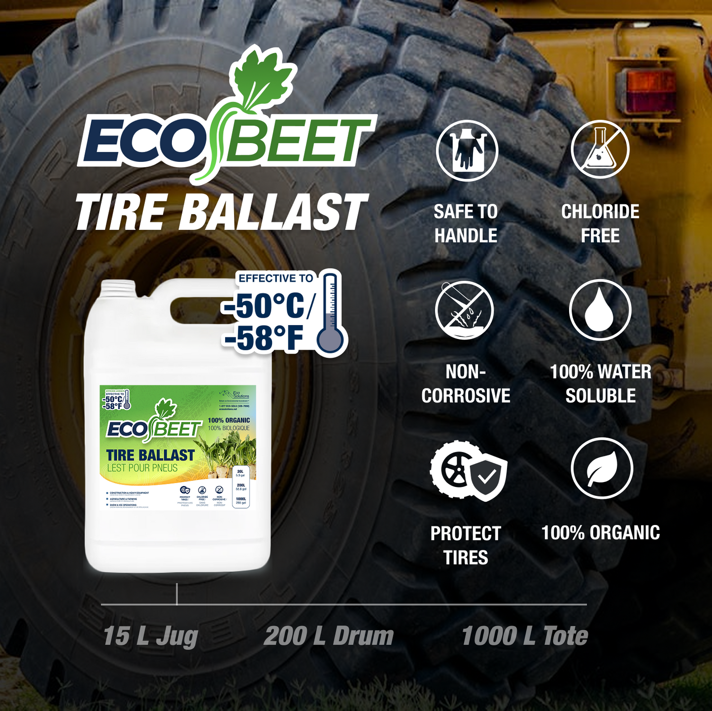 EcoBeet Organic Non-Corrosive Tire Ballast